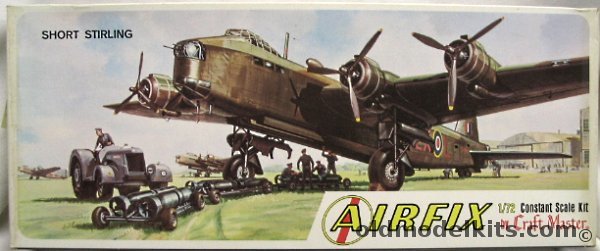 Airfix 1/72 Short Stirling with Tractor and Bomb Carts Craftmaster Issue, 1602-200 plastic model kit